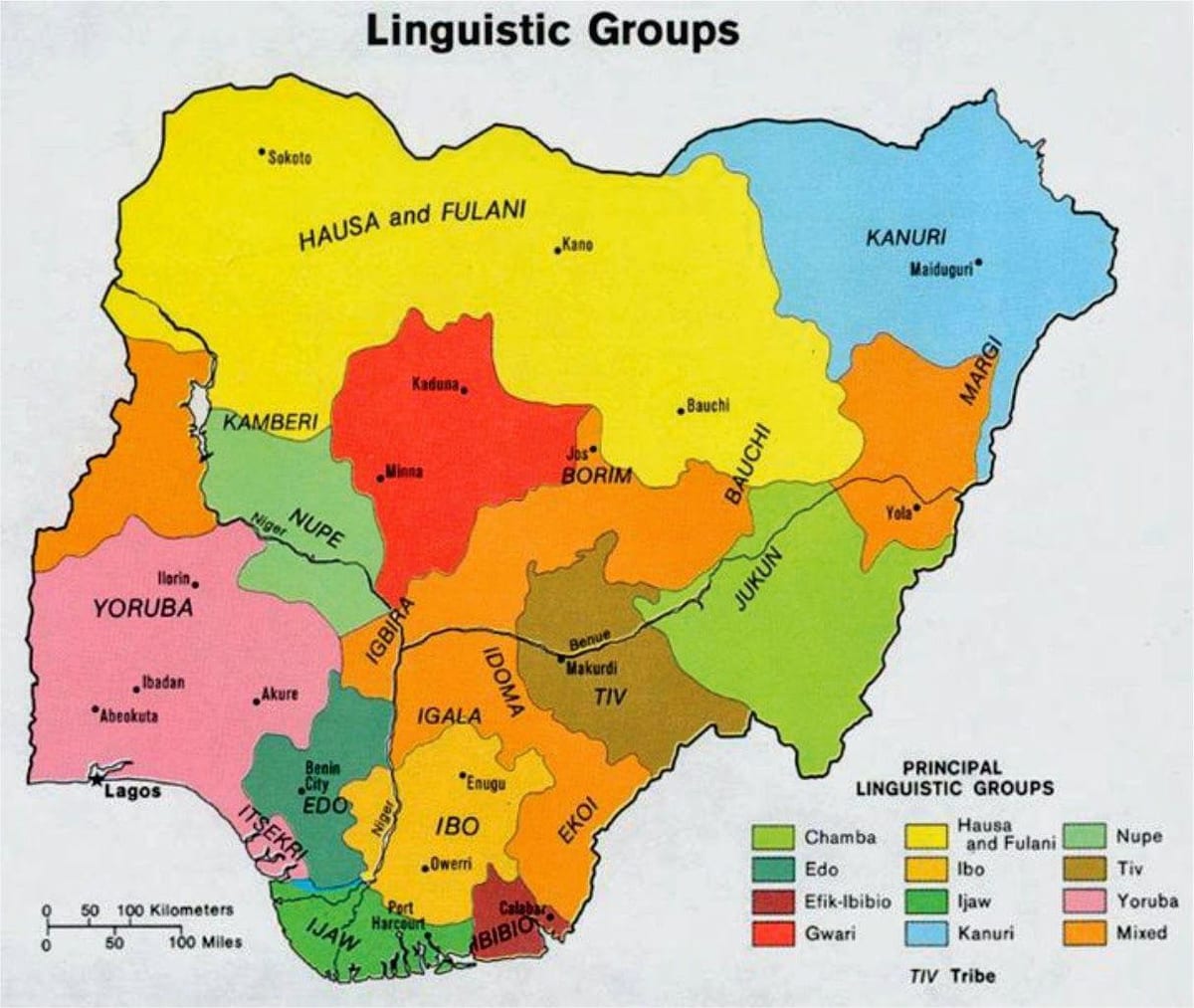 Kaart van die nigeriese stamme