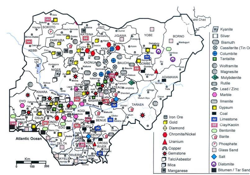 minerale kaart van nigerië