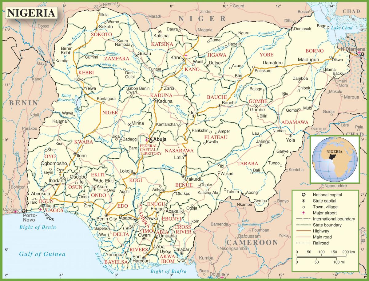 volledige kaart van nigerië