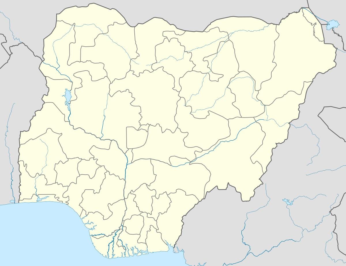 Kaart van verwoestyning in nigerië