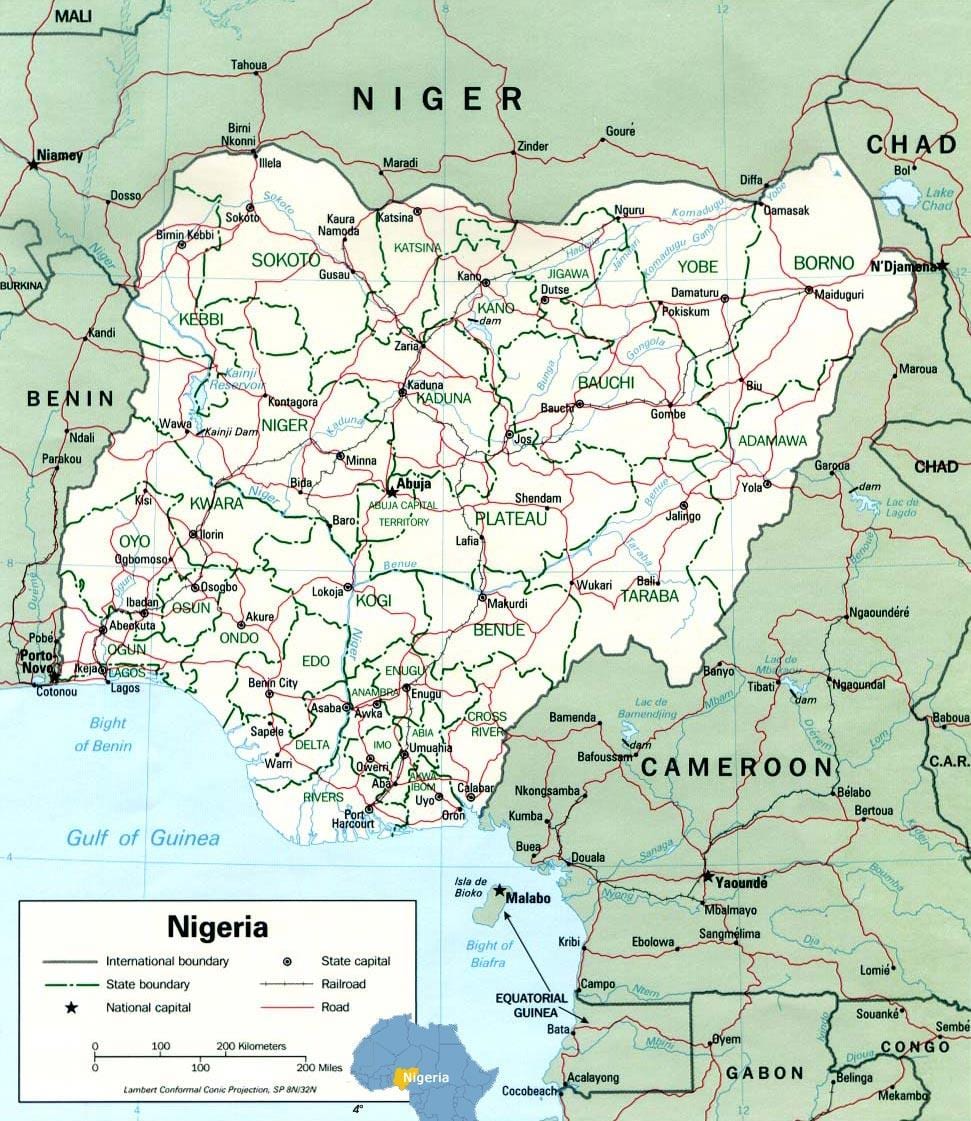 lagos nigerië kaart-afrika