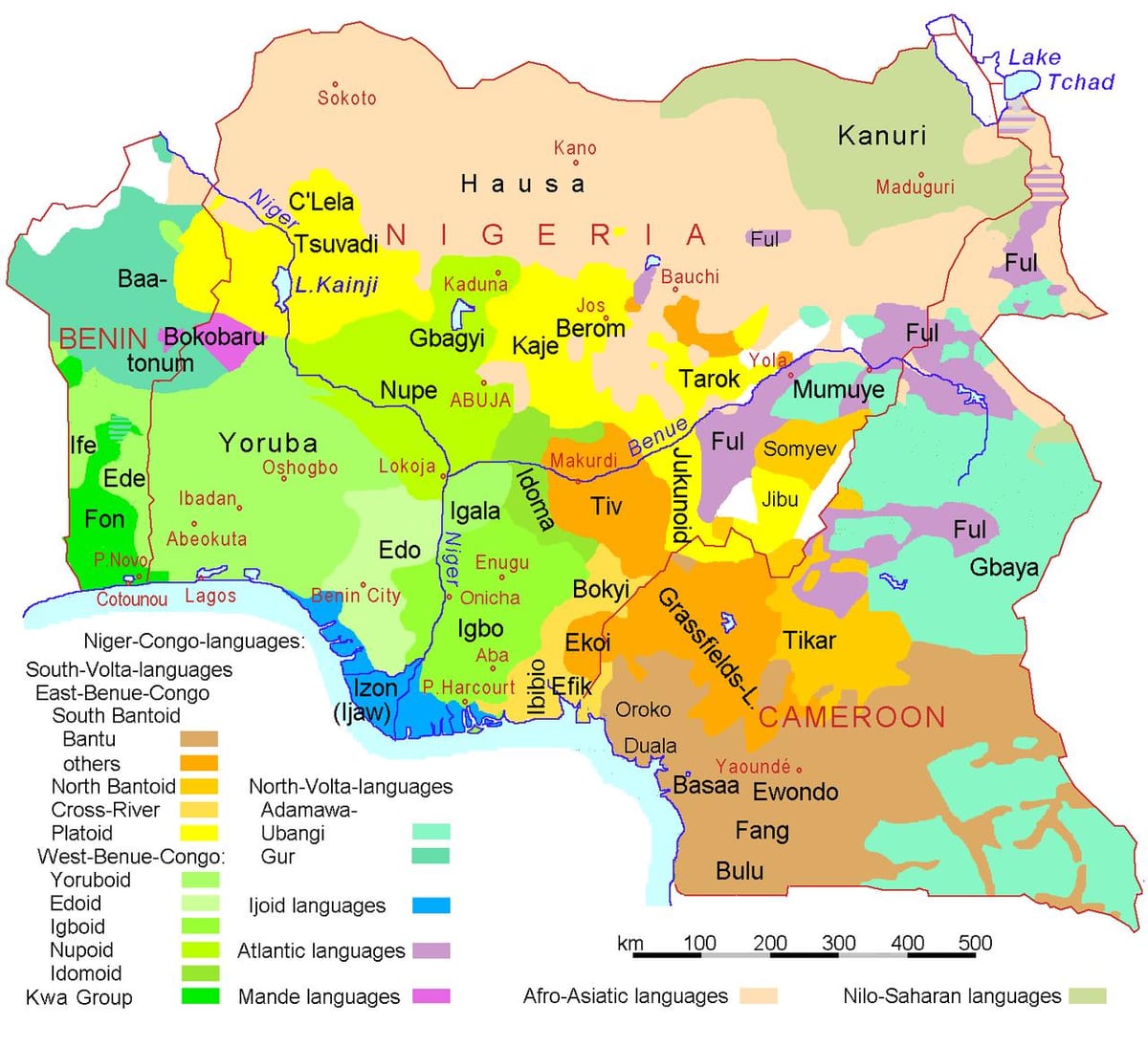 nigerië taal kaart