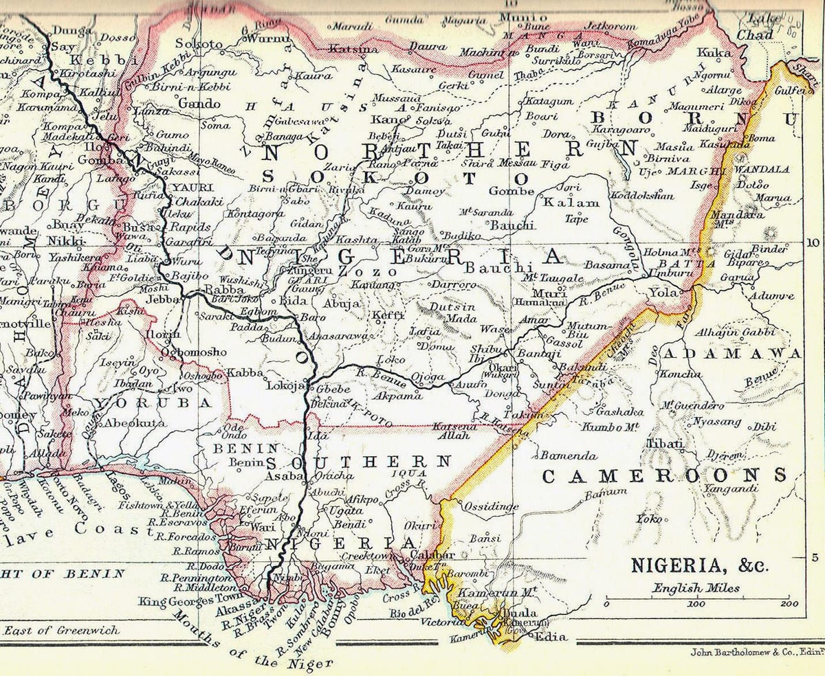 Kaart van die ou nigerië
