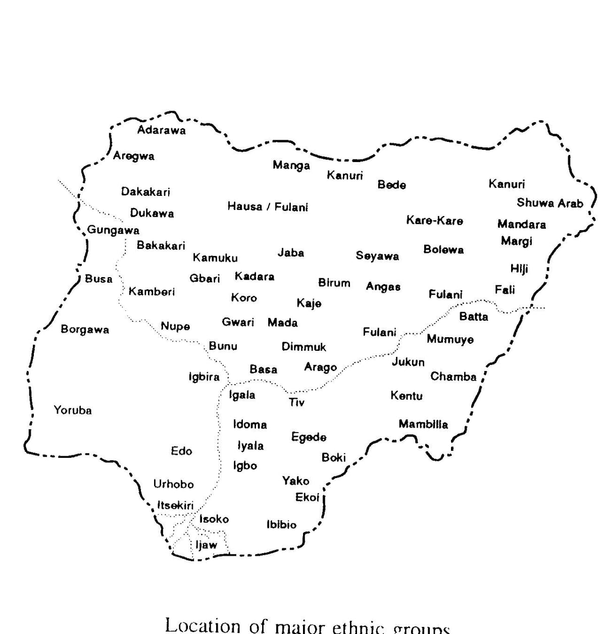 teken'n sketskaart van nigerië