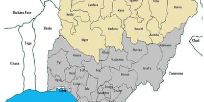 Kaart van noord-nigeriese state