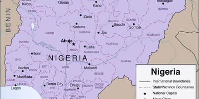 Kaart van gedetailleerde nigerië
