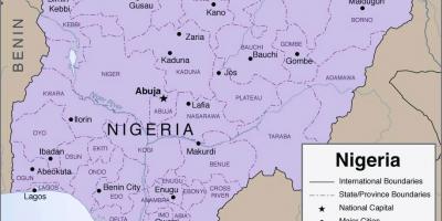 Kaart van gedetailleerde nigerië