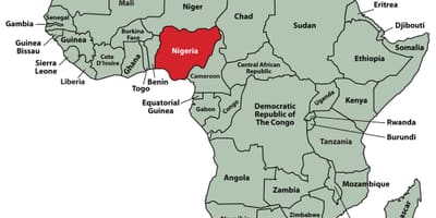 Kaart van afrika wat nigerië