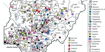 Minerale kaart van nigerië