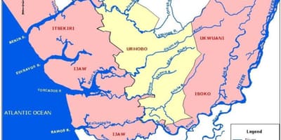 Kaart van nigerië wat die groot riviere