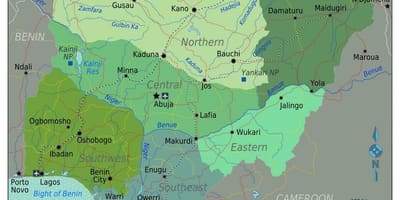 Nigerië het suid-afrika kaart