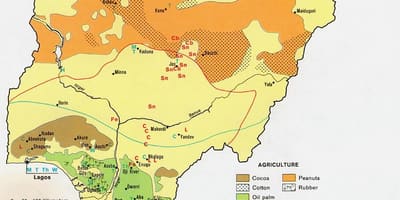Kaart van landbou nigerië