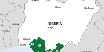 Kaart van die niger-delta kaart in nigerië