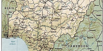 Geografiese kaart van nigerië