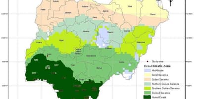 Klimaat kaart van nigerië
