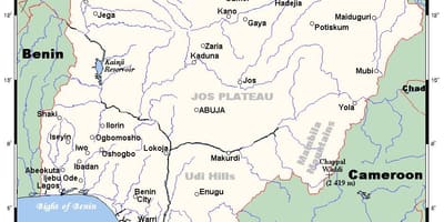 Riviere in nigerië kaart