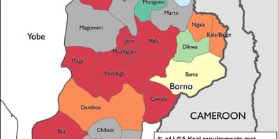 Kaart van noord-ooste van nigerië