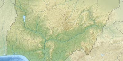 Kaart van nigerië wat reliëf en dreinering